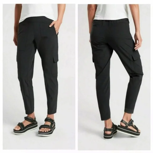 Athleta Black Chelsea Cargo Pants Size 10 - Picture 2 of 6